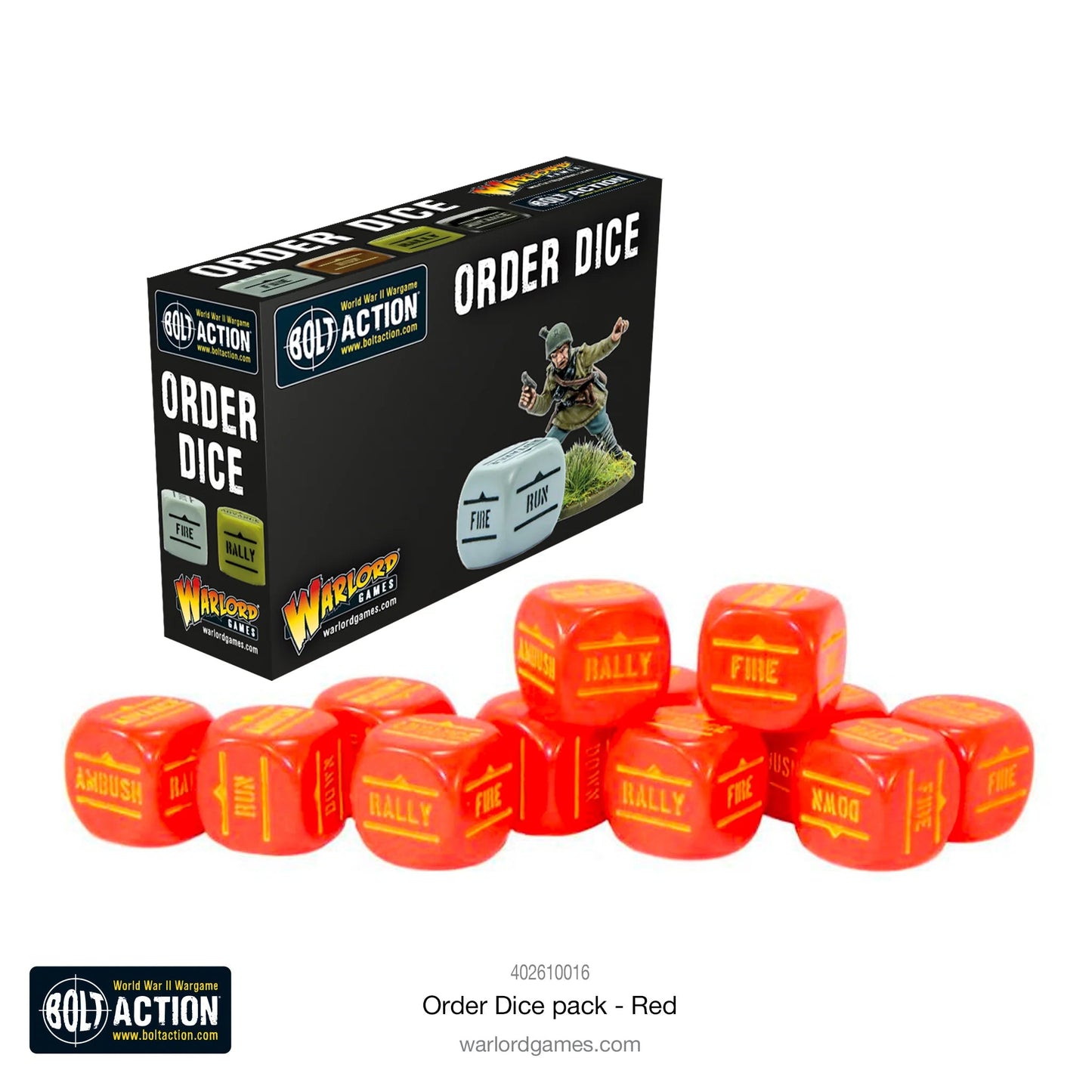 Bolt Action Order Dice - Red Warlord Games