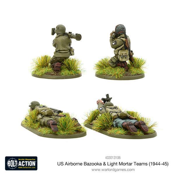Bolt Action US Airborne Bazooka & Light Mortar Teams (1943-45) Warlord Games