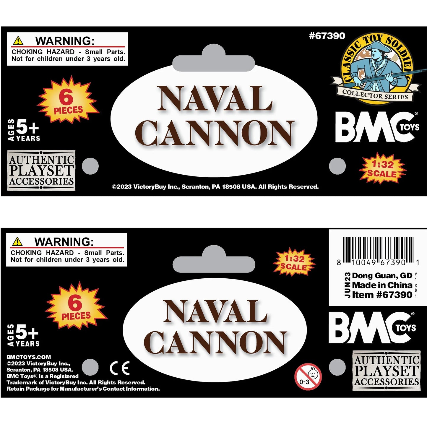 BMC CTS Naval Cannon Artillery - 6pc Plastic Army Men Accessories - Cipolla Hobbies