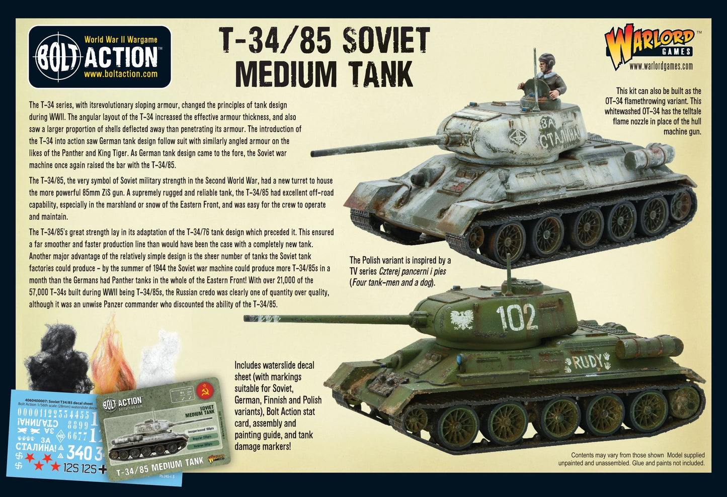 Bolt Action: T-34/85 Medium Tank - Cipolla Hobbies