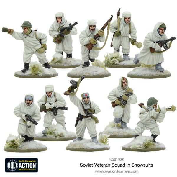 Bolt Action Soviet Veteran Squad in Snowsuits Warlord Games