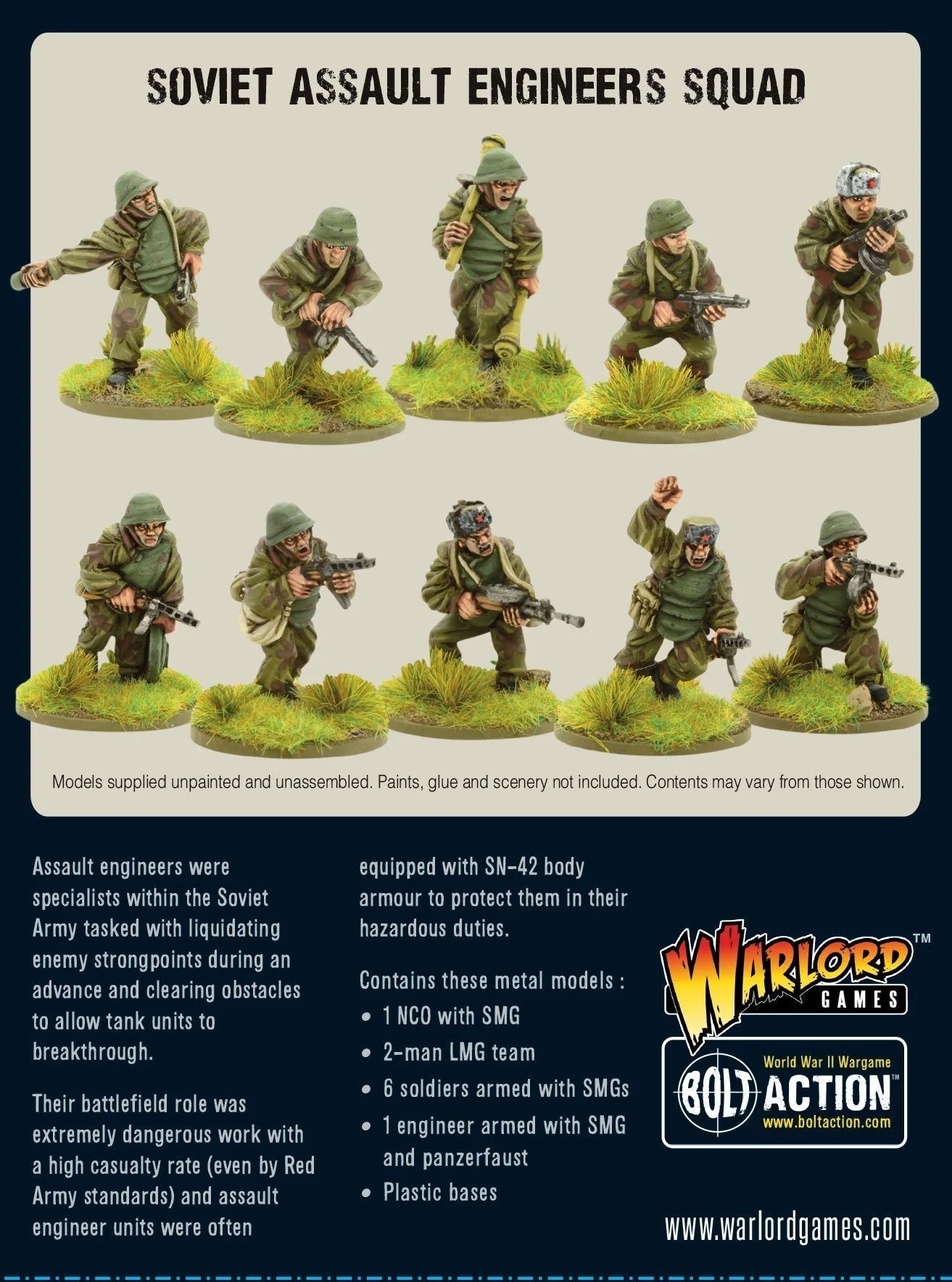 Bolt Action Soviet Assault Engineer Squad Warlord Games