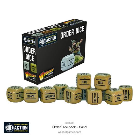 Bolt Action Order Dice - Sand