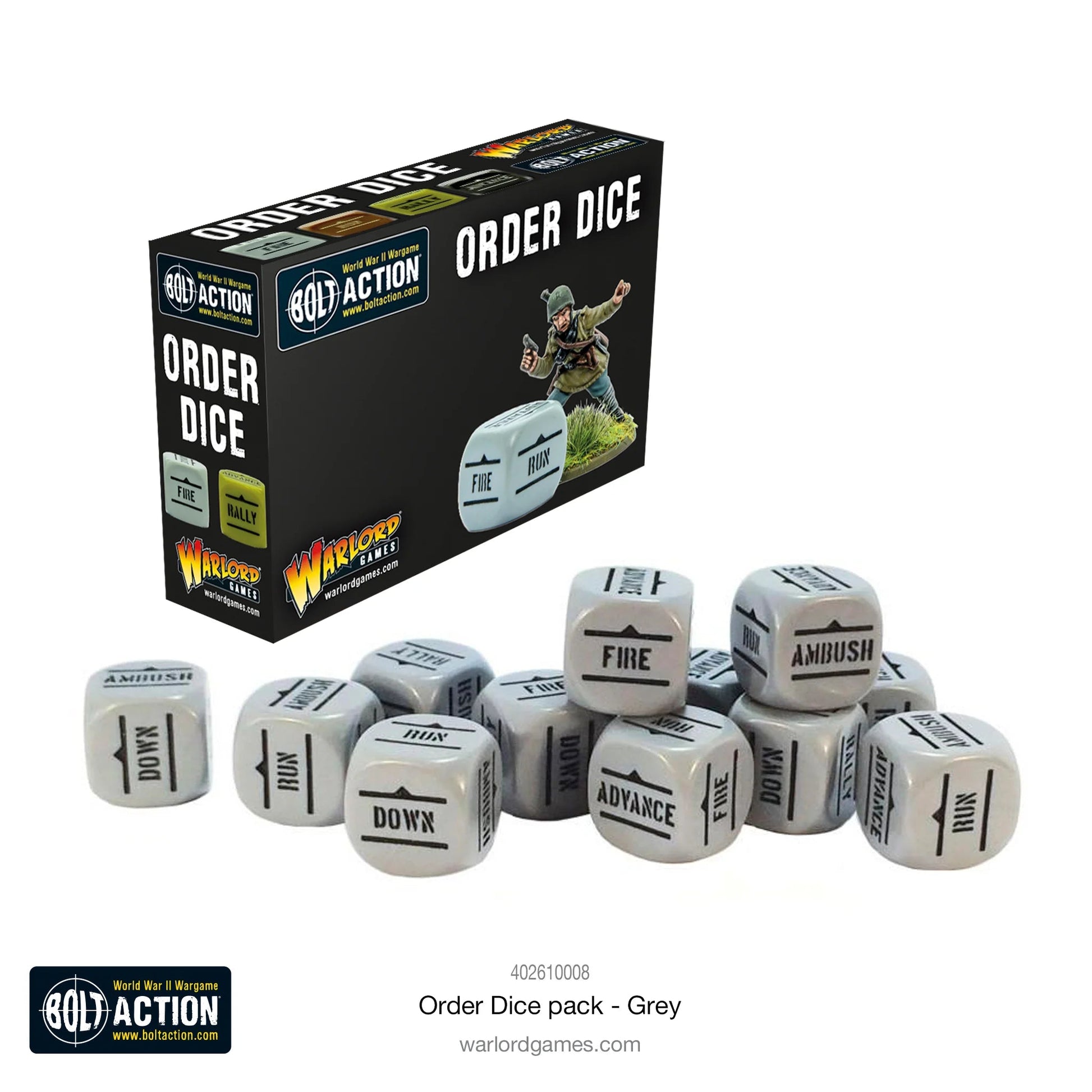 Bolt Action Order Dice - Grey Warlord Games