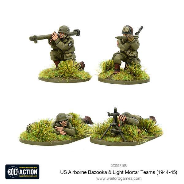 Bolt Action US Airborne Bazooka & Light Mortar Teams (1943-45) Warlord Games