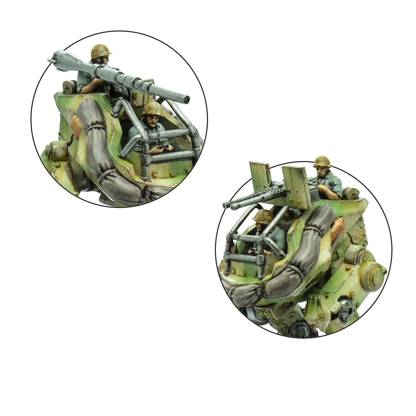 Model of a military vehicle with soldiers on a white background