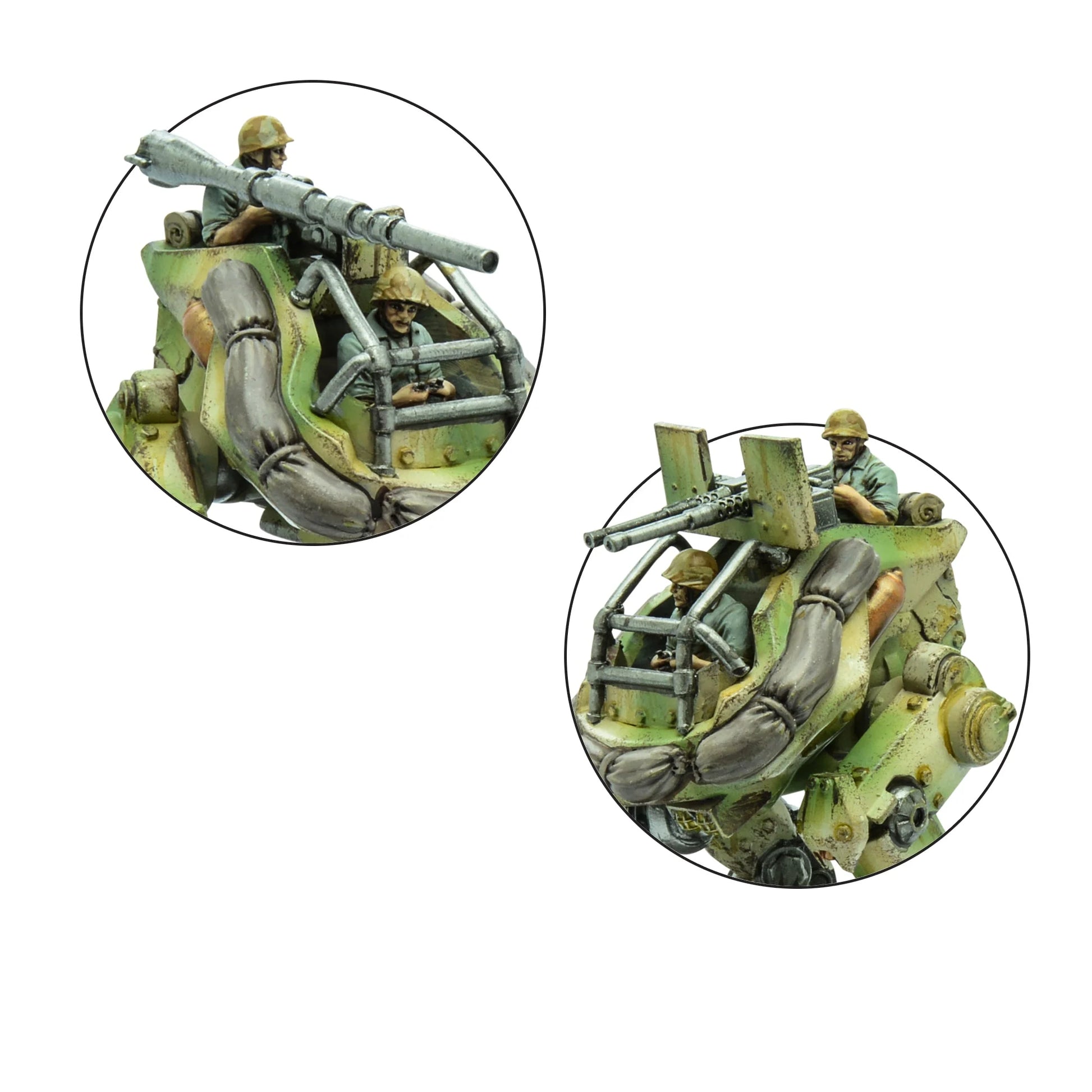 Model of a military vehicle with soldiers on a white background