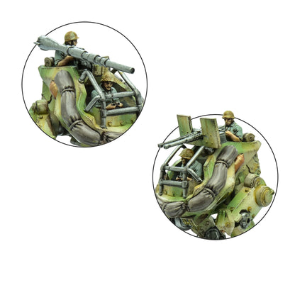 Model of a military vehicle with soldiers on a white background