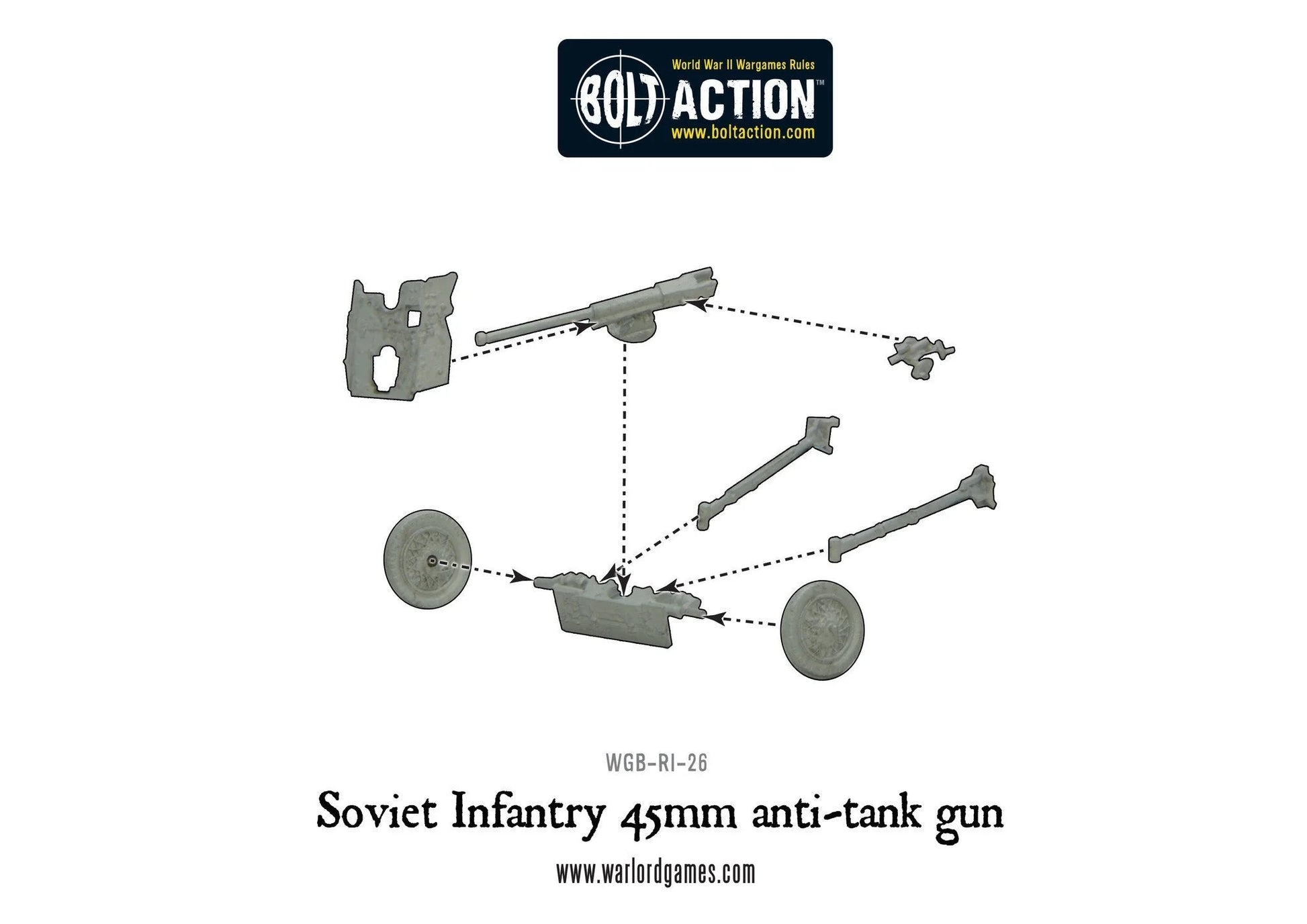Bolt Action Soviet 45mm Anti-Tank Gun Warlord Games