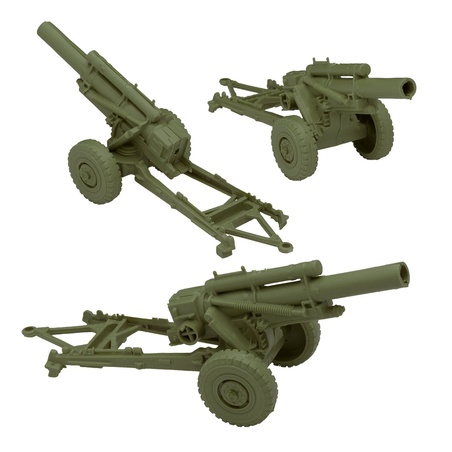 BMC Classic Marx Military Howitzers - 3pc Olive Drab Plastic Army Men Artillery