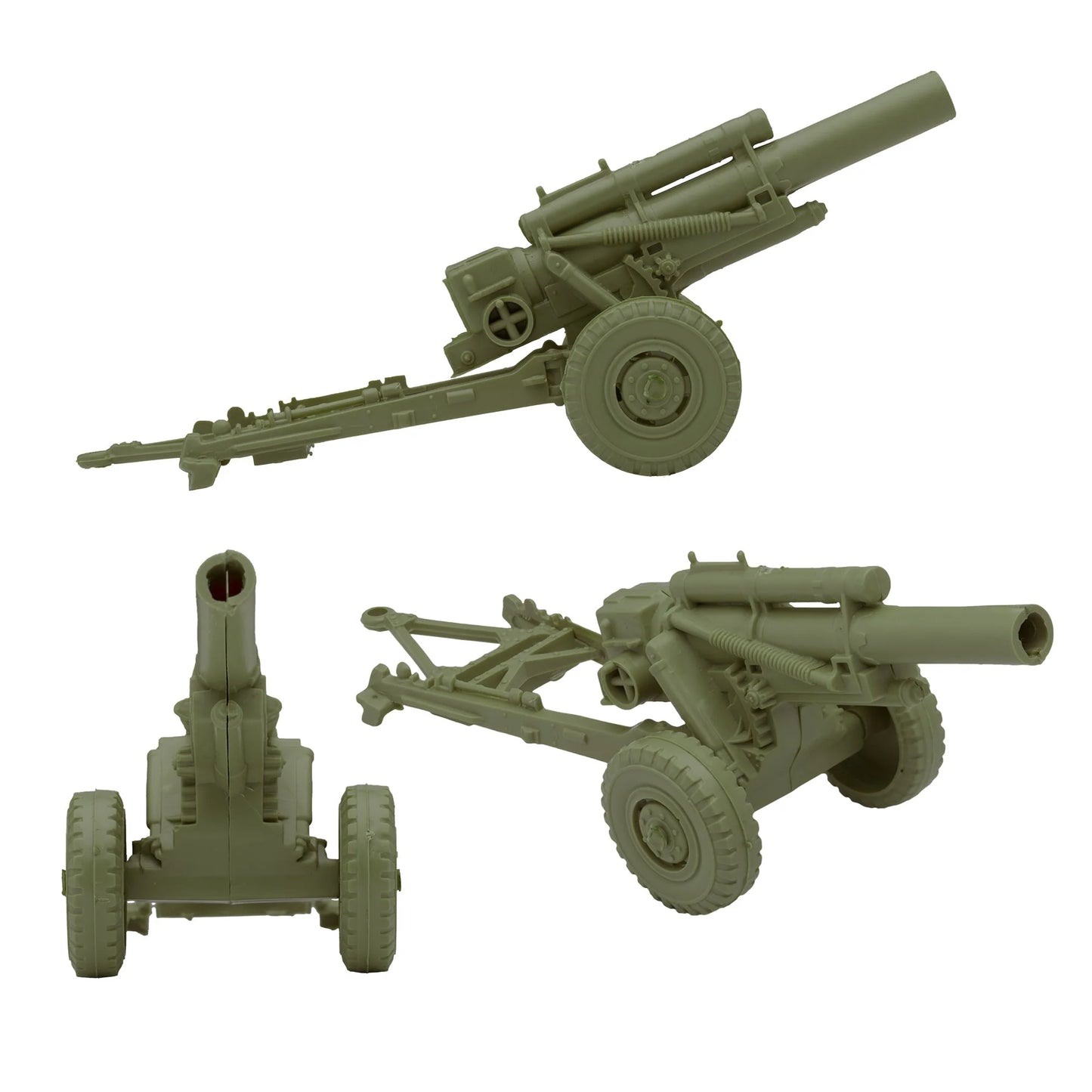 BMC Classic Marx Military Howitzers - 3pc Olive Drab Plastic Army Men Artillery