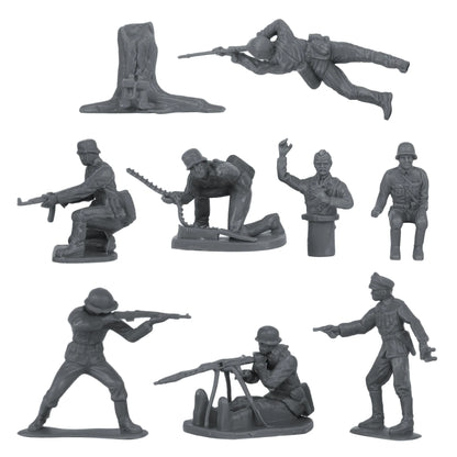 BMC CTS WW2 German Infantry Plastic Army Men - 32pc Gray Soldier Figures - Cipolla Hobbies
