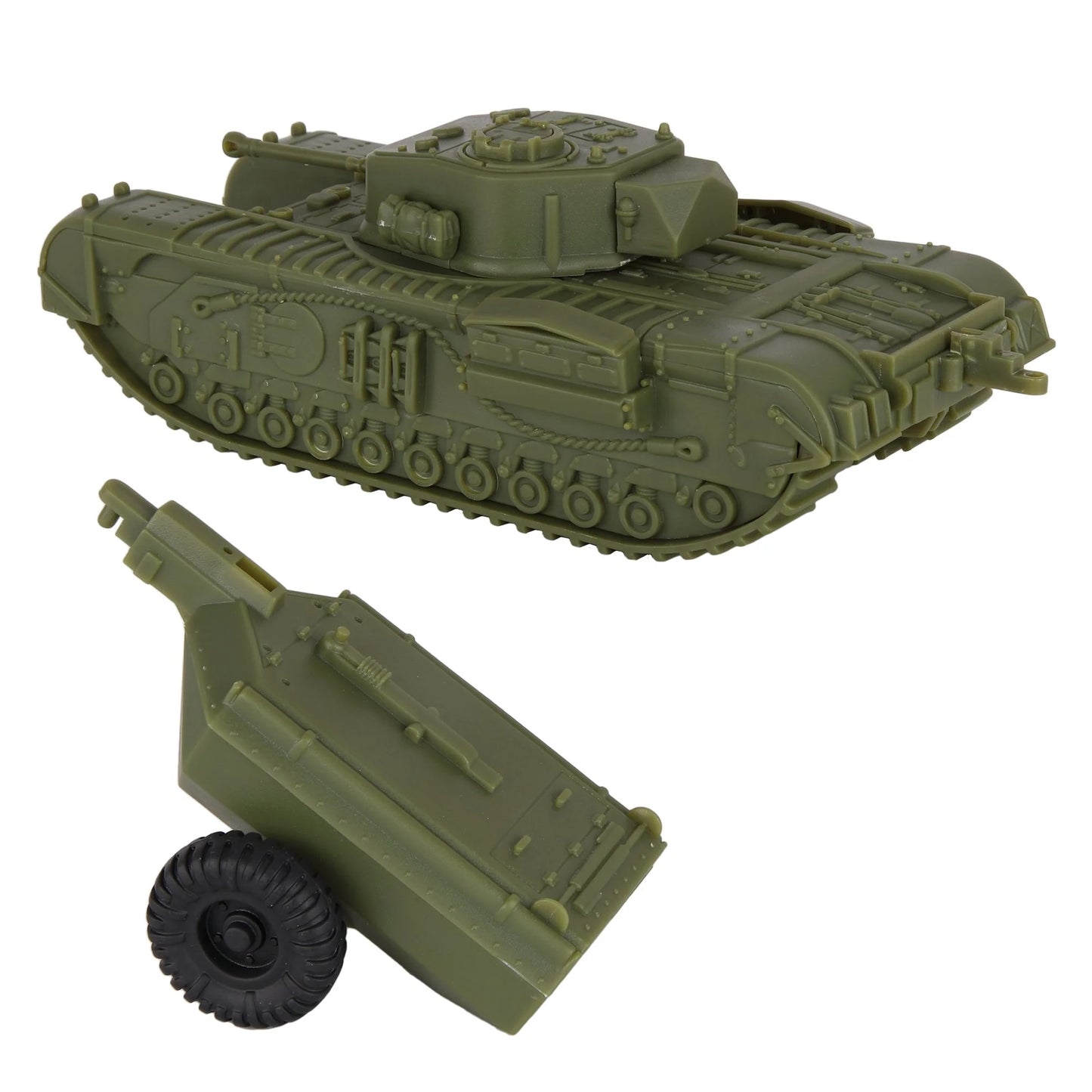 BMC CTS WW2 British Churchill Crocodile Tank - Olive Drab Plastic Army Tank