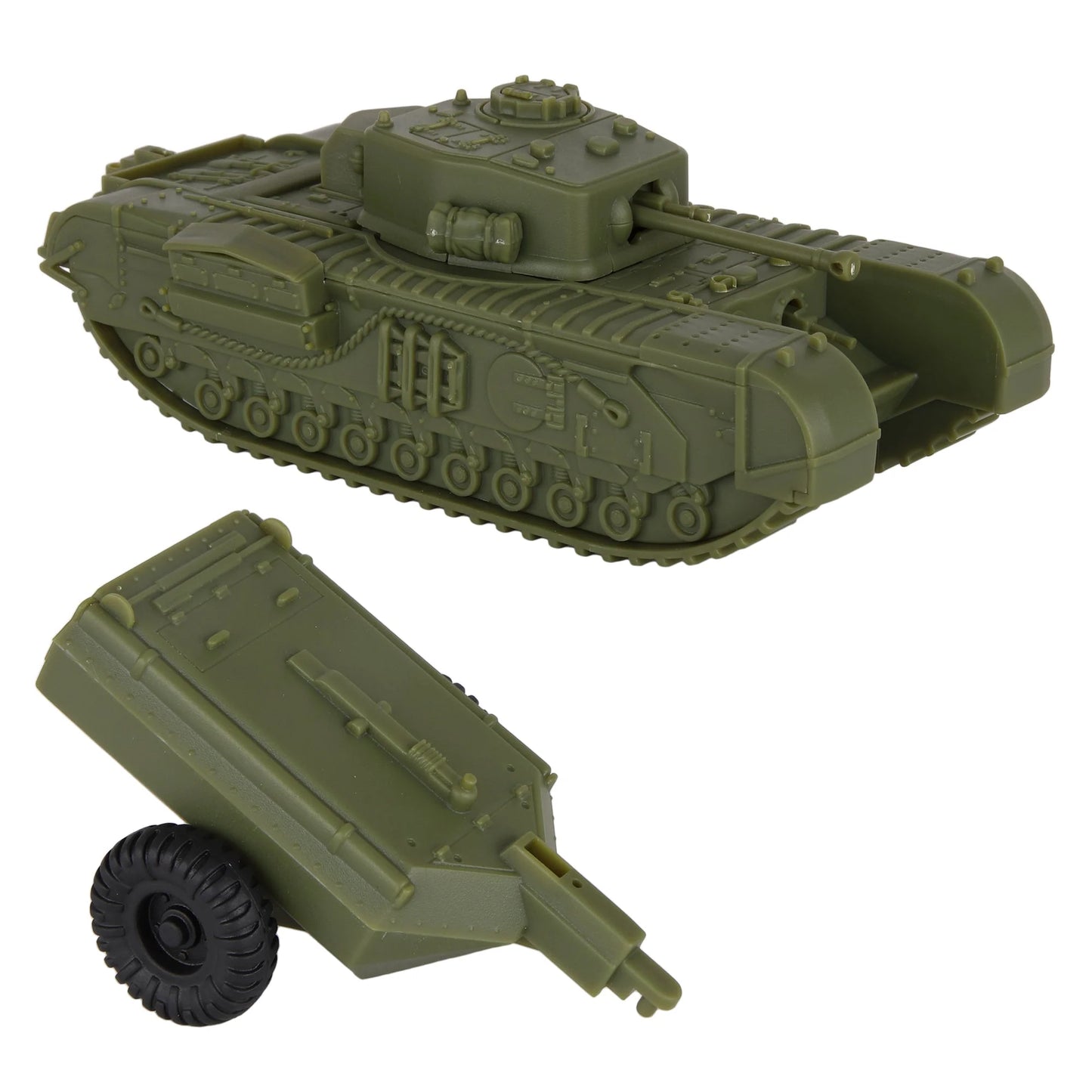 BMC CTS WW2 British Churchill Crocodile Tank - Olive Drab Plastic Army Tank