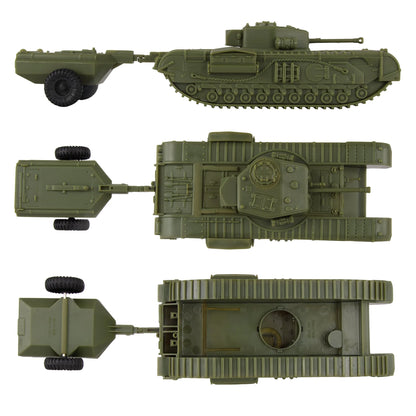 BMC CTS WW2 British Churchill Crocodile Tank - Olive Drab Plastic Army Tank