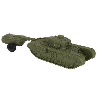 BMC CTS WW2 British Churchill Crocodile Tank - Olive Drab Plastic Army Tank