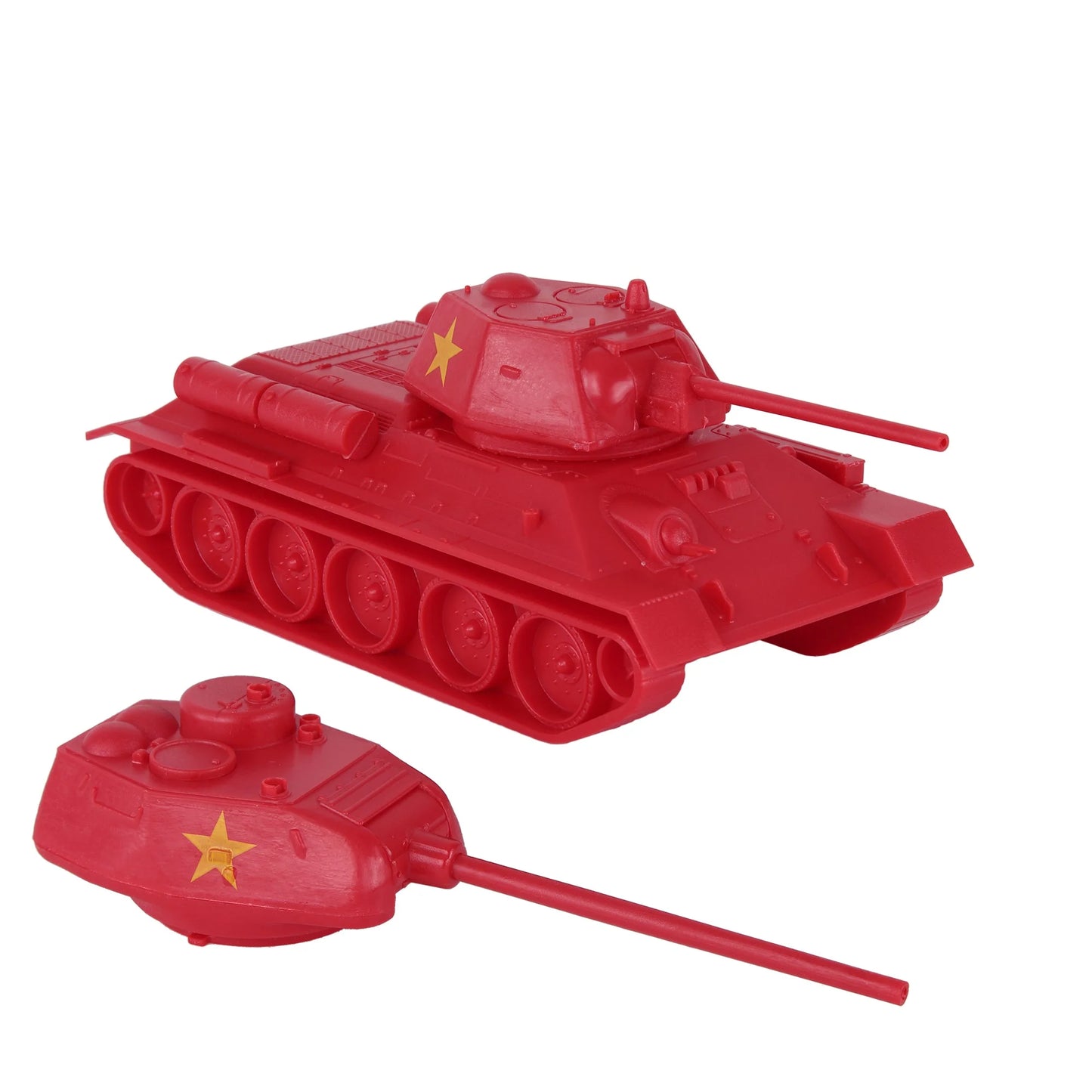 BMC CTS WW2 Soviet T-34 Tank - Red Plastic Army Tank