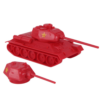 BMC CTS WW2 Soviet T-34 Tank - Red Plastic Army Tank